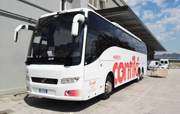 lavori di gtrafica personalizzata per autobus e minibus